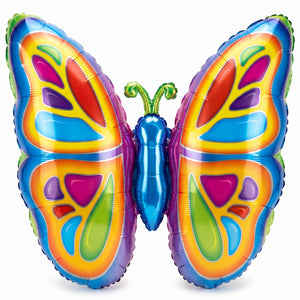 Vibrant Butterfly Foil Super Shape Balloon - 26 Inch