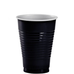 12 Oz. Black Plastic Cups | 20 Count