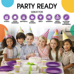 7 In. Purple Plastic Plates | 100 Count