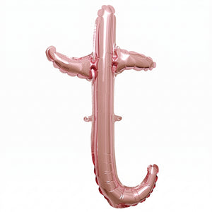 Rose Gold Script Letter 'T' Foil Balloon, 8-Inch Air-Filled