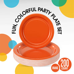 7 In. Orange Paper Plates - 50 Ct.