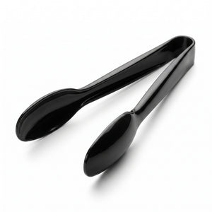 Premium 12-Inch Black Plastic Serving Tongs