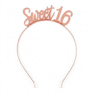 Rose Gold Sweet 16 Birthday Headband