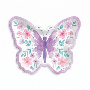 Butterfly Flutter Shaped Dessert Plates - 7-Inch, 8 Pack