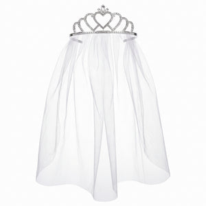 Bridal Tiara with Veil - Elegant Wedding Accessory