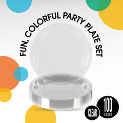9 In. Clear Plastic Plates | 100 Count