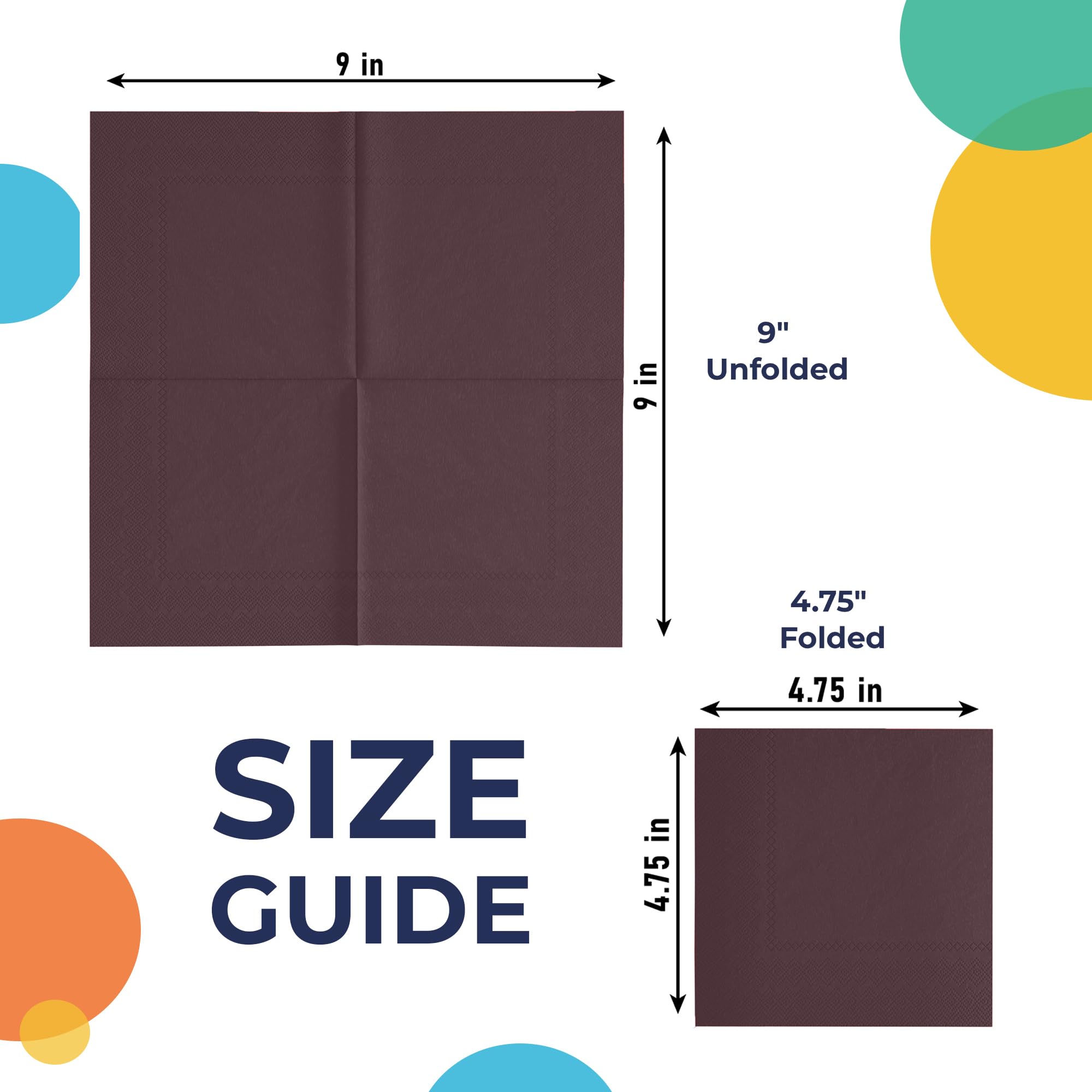 Brown Beverage Napkins | 50 Count