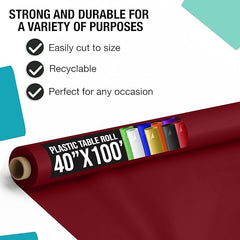 40 In. x 100 Ft. Burgundy Table Roll | Case of 6