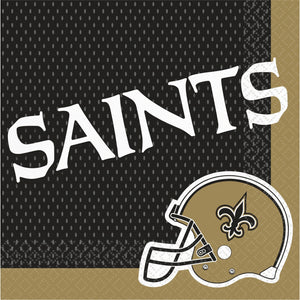 New Orleans Saints Lunch Napkins - NFL Party Supplies with Team Helmet Design, 6.5 In. X 6.5 In. Paper Napkins for Tailgates, Game Day, Birthdays