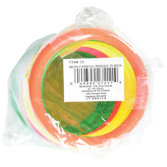 Neon Carnival Rings/2.75 Inch - 12 Count