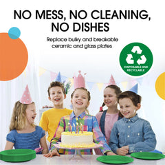 7 In. Emerald Green Plastic Plates | 100 Count