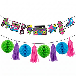 Retro 80s/90s Party Banner Set - 2 Piece