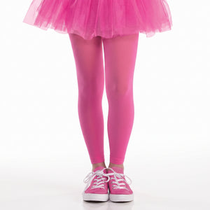 Bright Pink Footless Tights for Kids - Perfect for Costumes & Team Spirit