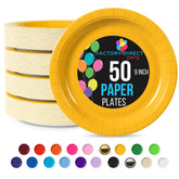 9 In. Yellow Paper Plates - 50 Ct.
