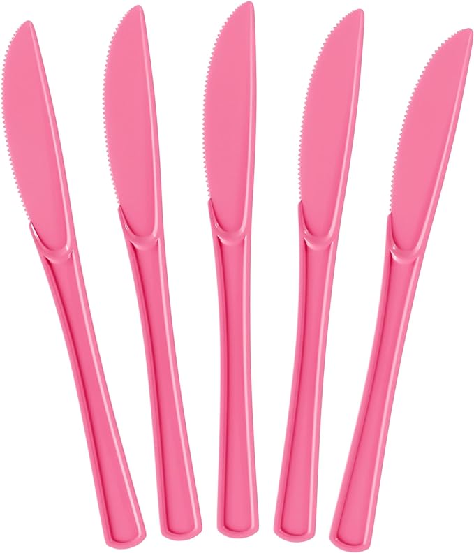 Heavy Duty Cerise Plastic Knives | 50 Count