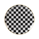 10 In. Checkerboard White Plastic Plates | 10 Count