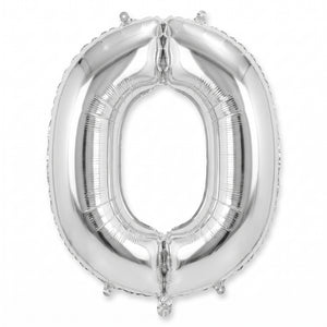 Silver Foil Letter "O" Balloon - Metallic Super Shape