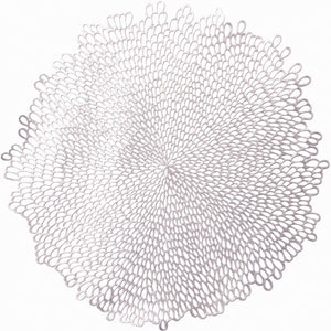 Elegant Blossom Vinyl Placemat with Metallic Finish, 15.5-Inch