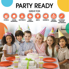 7 In. Orange Plastic Plates | 100 Count