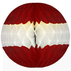 8in. Red & White Honeycomb Balls