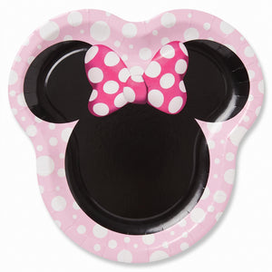 Minnie Mouse Shaped Paper Plates - 9"x7.5", 8 Pack
