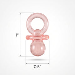 Mini Pacifier Baby Shower Favor Charms, Pink, 24-Pack