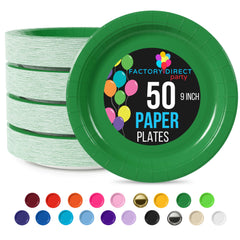9 In. Emerald Green Paper Plates - 50 Ct.