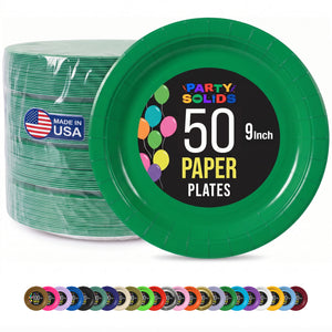 9 in. Emerald Green Paper Plates | 50 Ct.