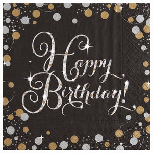 Sparkling Birthday Luncheon Napkins - 6.5 In. x 6.5 In.