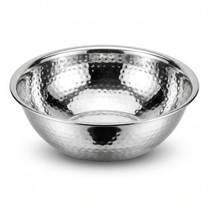 Elegant 10.75" Hammered Stainless Steel Serving Bowl