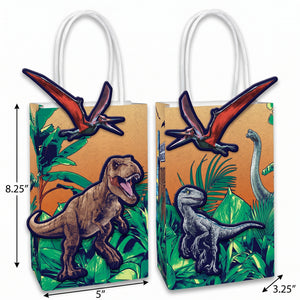 Jurassic World DIY Dinosaur Kraft Gift Bags - 8 Pack