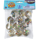 Glitter Balls W/Stars/35Mm - 12 Count