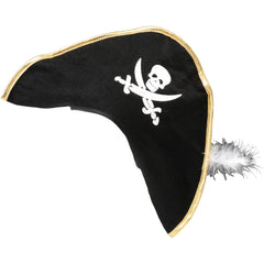Pirate Hat W/Feather - 1 Count
