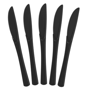 Heavy Duty Black Plastic Knives - 7.75 in. | 100 Count