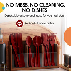 Heavy Duty Burgundy Plastic Knives | Case of 1200