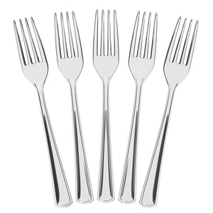 Unleashed | Heavy Duty Clear Plastic Forks | 50 Count