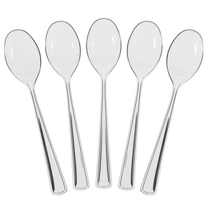 Unleashed - Heavy Duty Clear Plastic Spoons | 50 Count
