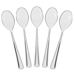 Heavy Duty Clear Plastic Spoons | 50 Count