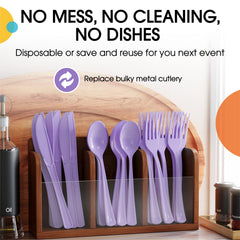 Heavy Duty Lavender Plastic Forks - 7.5 in. | Case of 1200