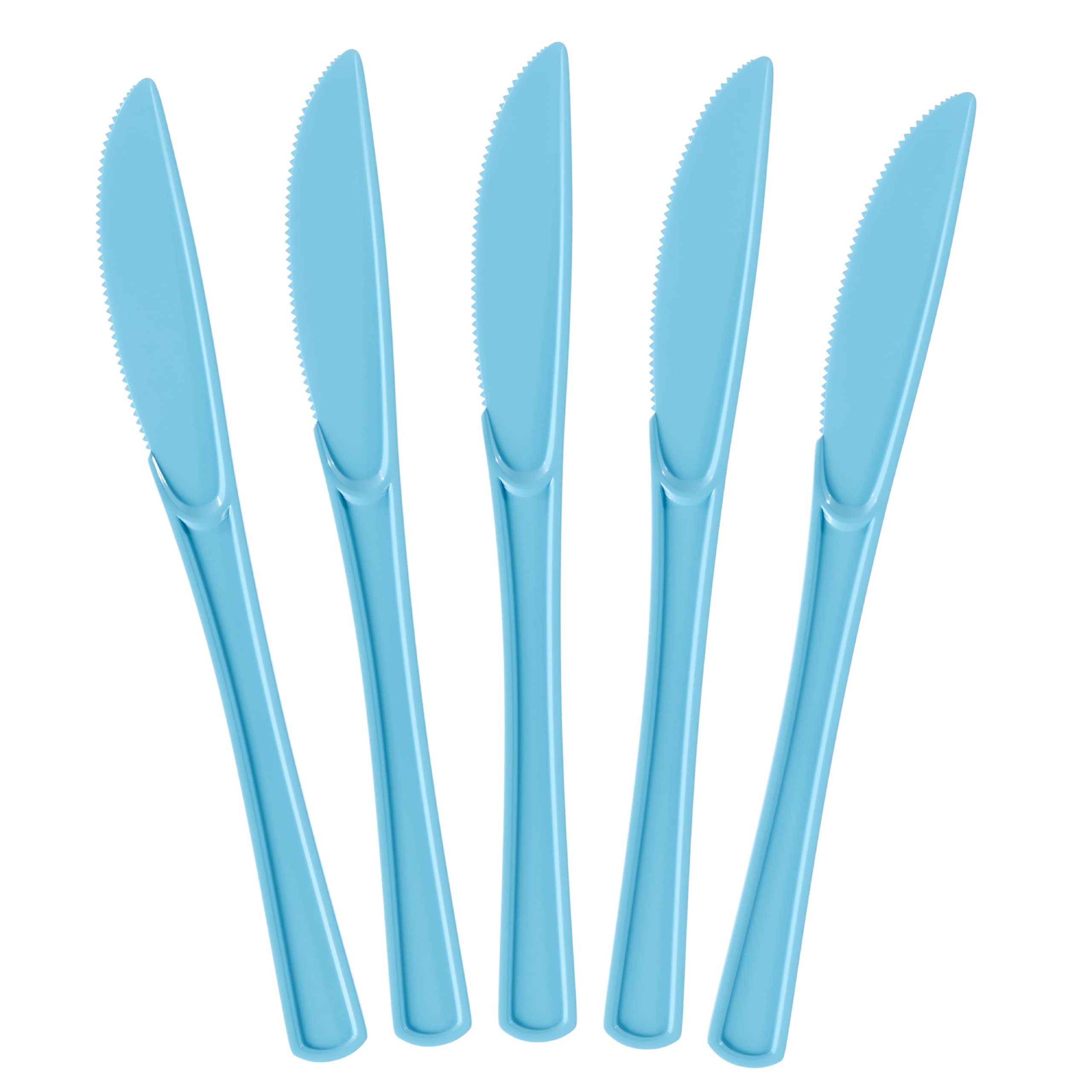 Heavy Duty Light Blue Plastic Knives | 50 Count