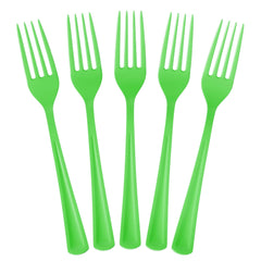 Heavy Duty Lime Green Plastic Forks | 50 Count