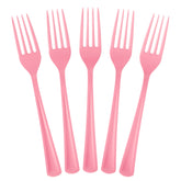 Heavy Duty Pink Plastic Forks | 50 Count