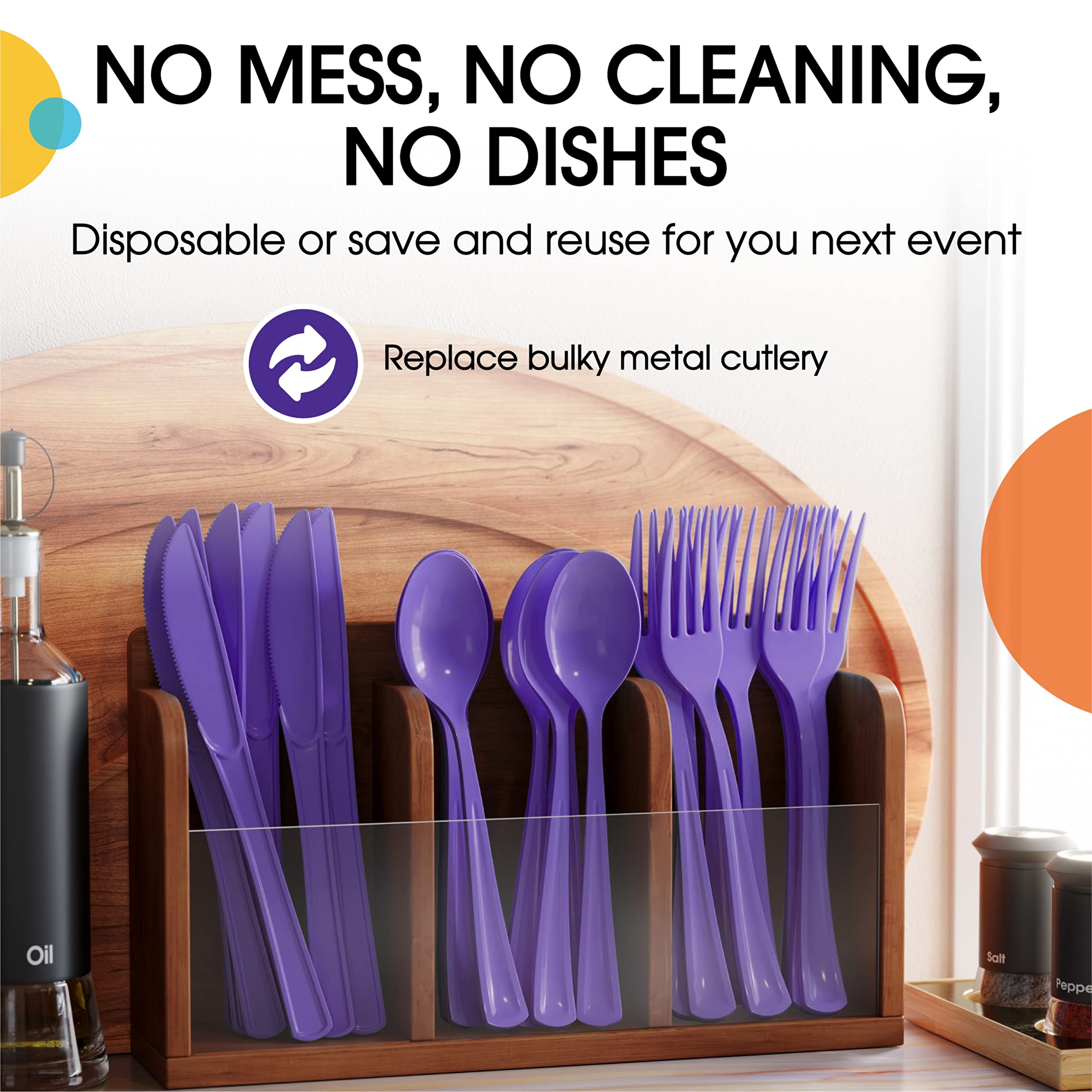 Heavy Duty Purple Plastic Forks | 50 Count