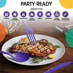 Heavy Duty Purple Plastic Knives | 100 Count