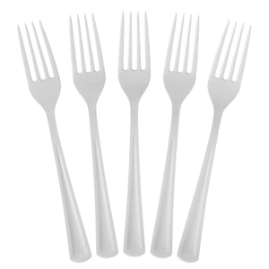 Heavy Duty White Plastic Forks | 50 Count