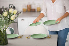 10.5 In. Scalloped Paper Plates - Matcha | 10 Count