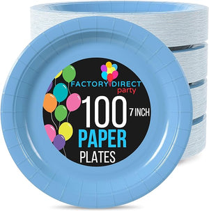 Unleashed | 7 in. Light Blue Paper Plates | 100 Count