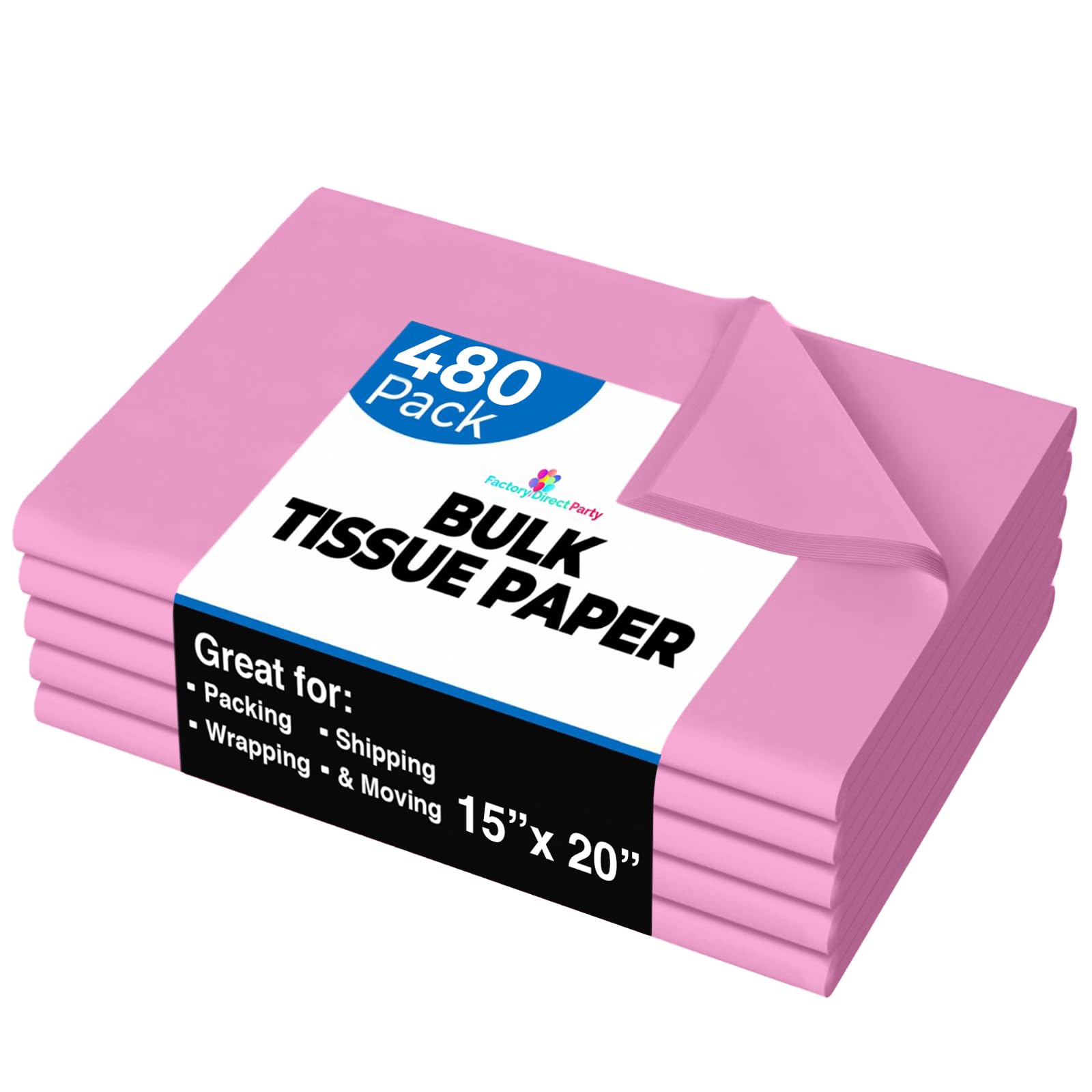 PINK TISSUE REAM 15"X 20"- 480 SHEETS