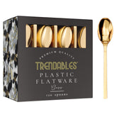 Trendables Gloss Gold Plastic Spoons | 120 Count