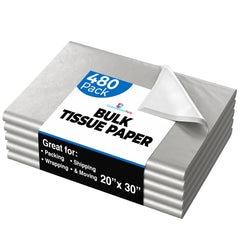 Silver Tissue Paper 20 In. x 30 In. | 480 Sheets
